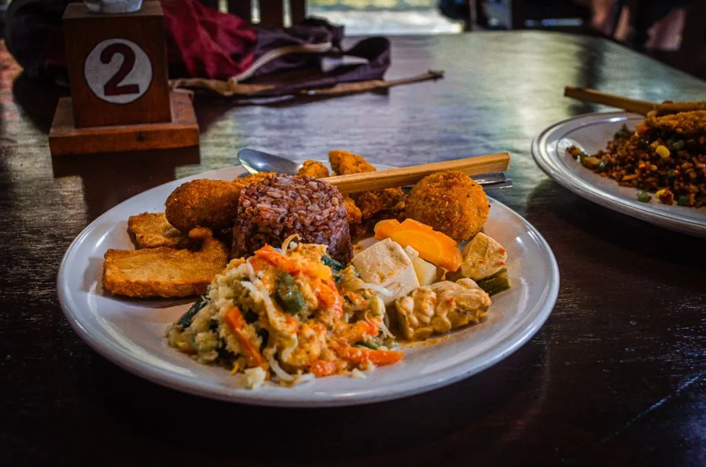 Vegan Nasi Campur at Siboghana Warung in Ubud Bali